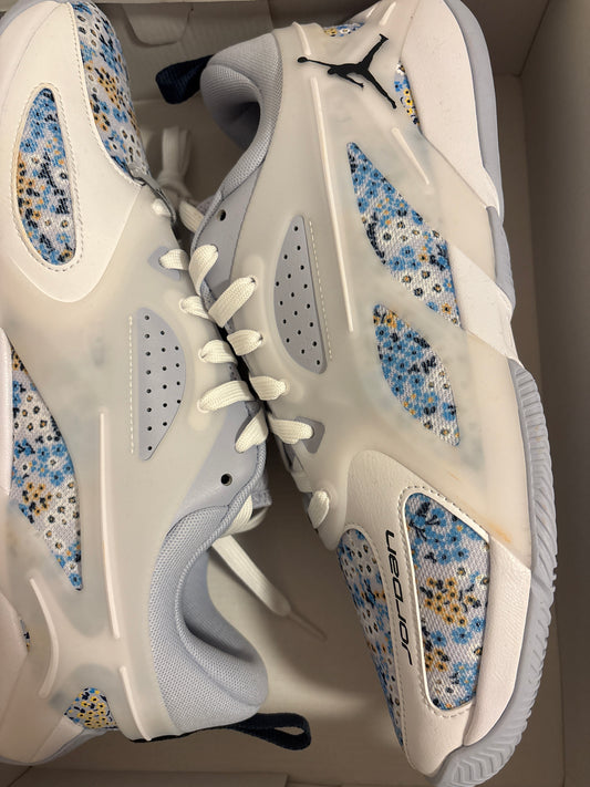 Nike Jordan Heir,weiss/blau Muster, Größe 45,5