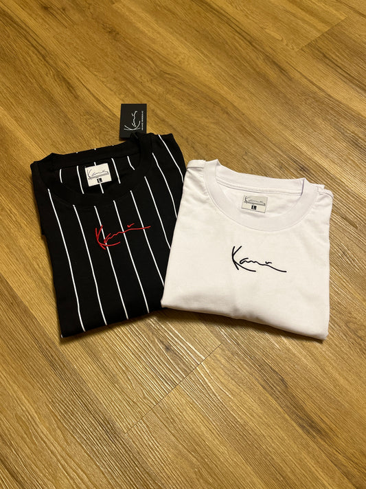 Karl Kani Tshirts 2er Set in schwarz/weiß/rot und weiß, Größe L