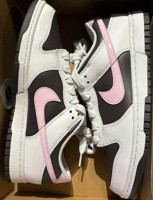 Nike Dunk low weiss/braun/rosa, Größe 44,5