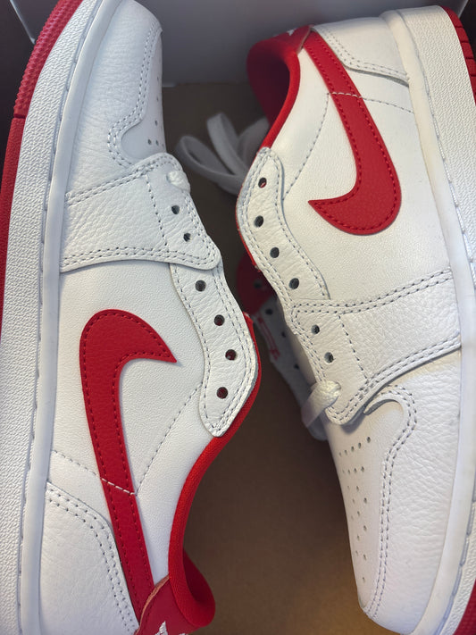 Air Jordan 1 Retro low, weiss/rot, Größe wählbar
