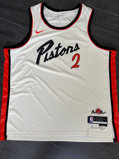 Nike NBA Trikot Detroit Pistons, Größe wählbar, hellcreme/schwarz/orange