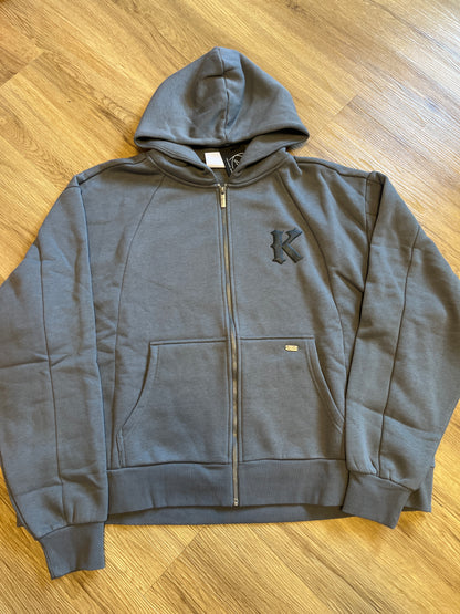 Karl Kani Joggingjacke in dunkelgrau mit Kani Logo, Größe wählbar