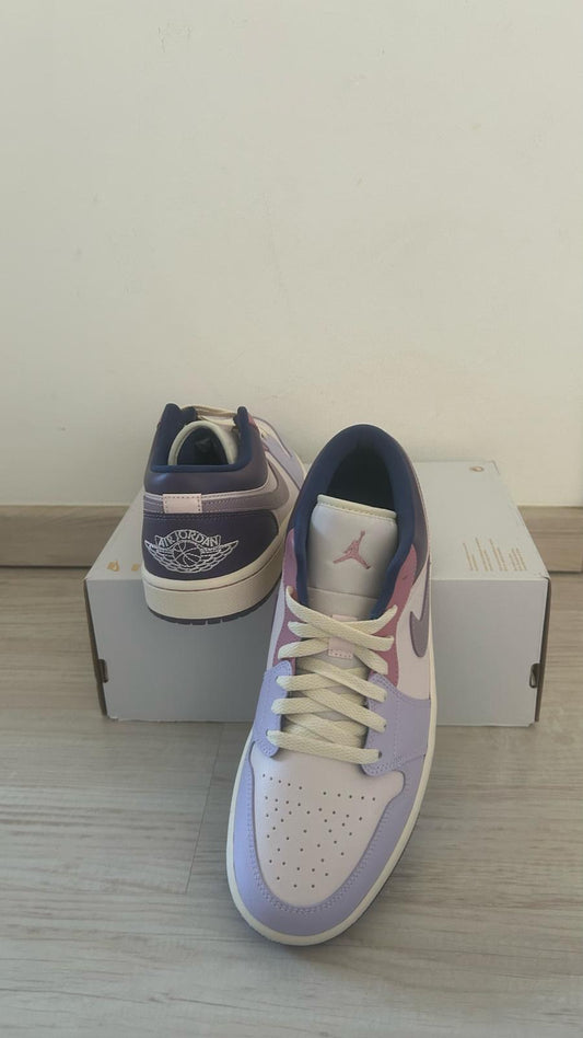 Nike Air Jordan 1 Low weiss/lila/rosa, Größe wählbar