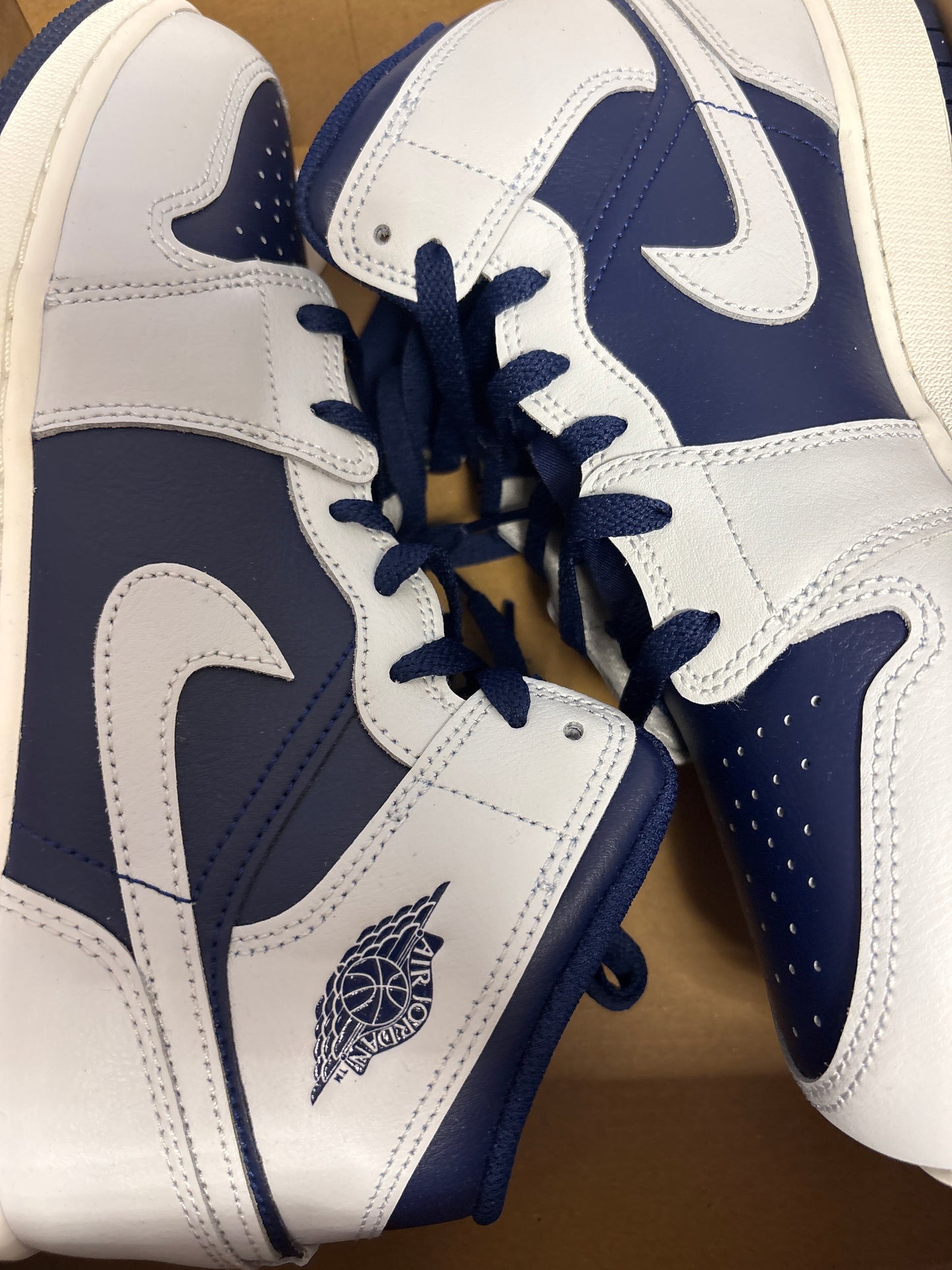 Nike Air Jordan 1 Mid in blau/grau, Größe wählbar