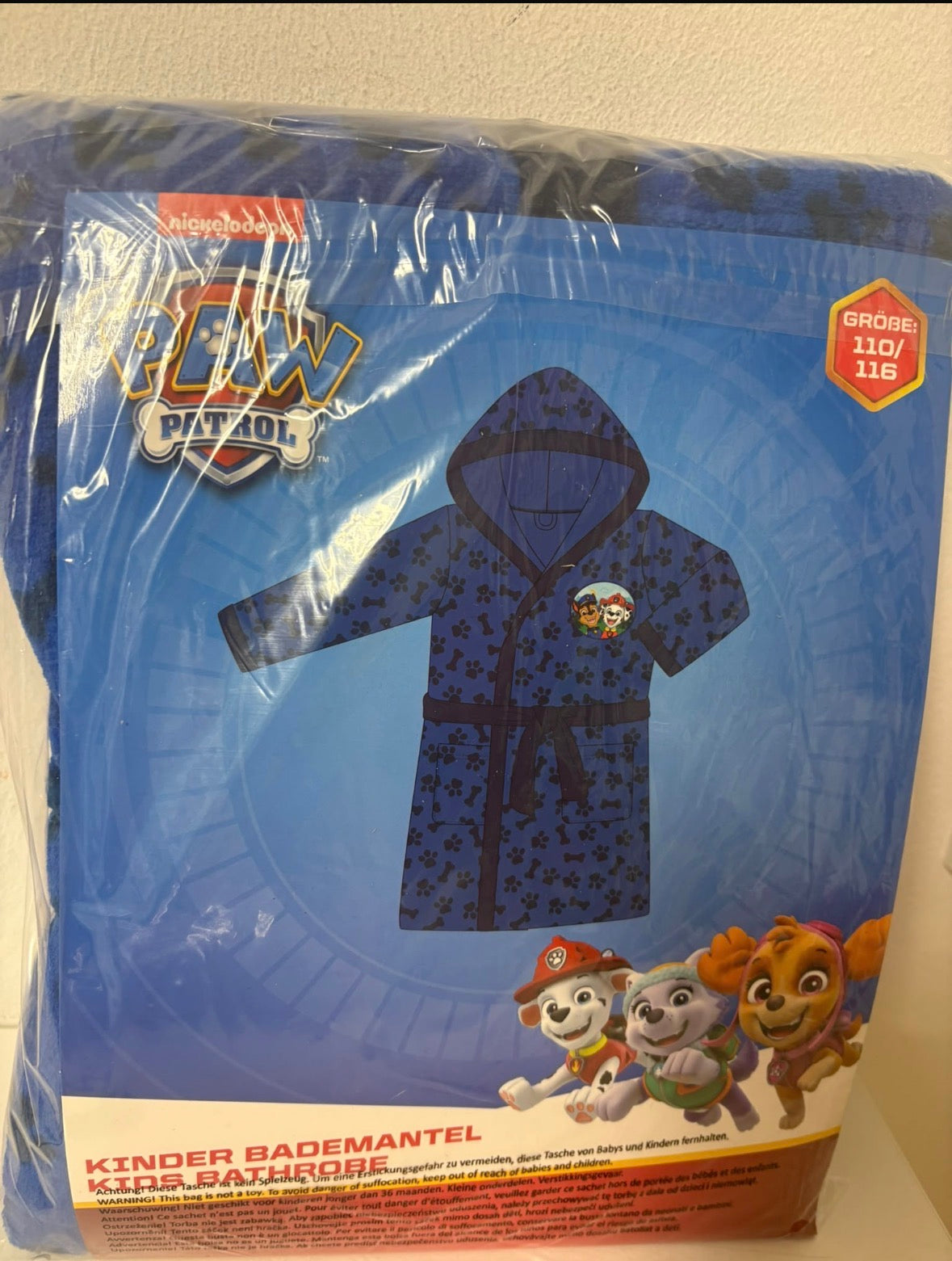 Paw Pawtrol Kinder Bademantel blau