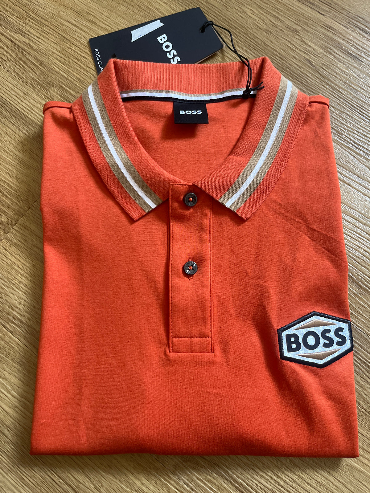 Boss Polo Shirt in orange/beige, Größe M