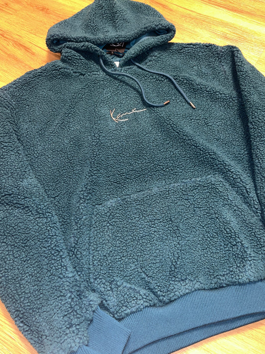 Karl Kani Plüsch Hoodie in türkis, Größe L