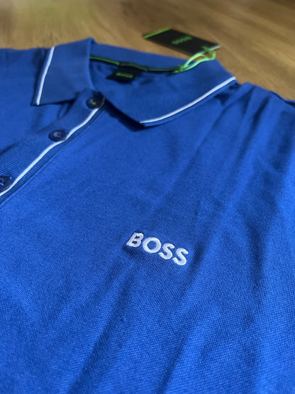 Boss Polo Shirt in blau/weiß, Größe 3XL