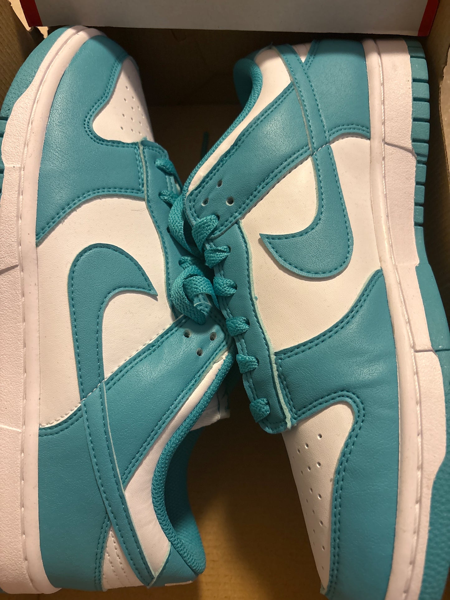 Nike Dunk low weiss/türkis, grösse 44
