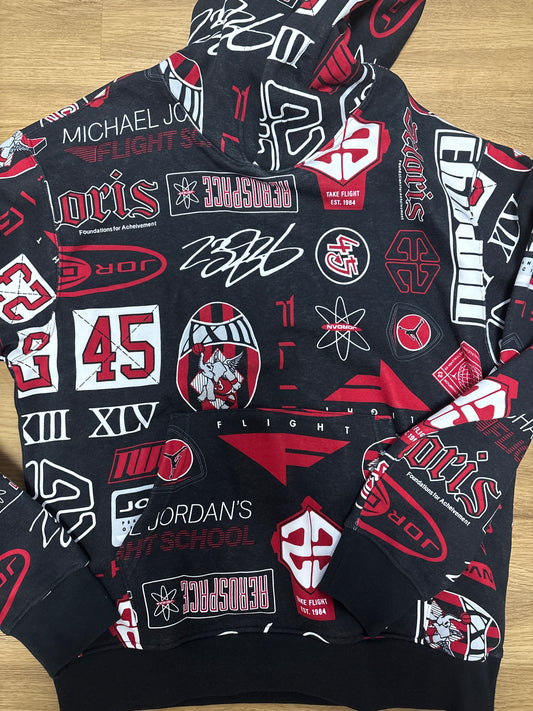 Nike Jordan Hoodie, Größe M in weiss/schwarz/rot