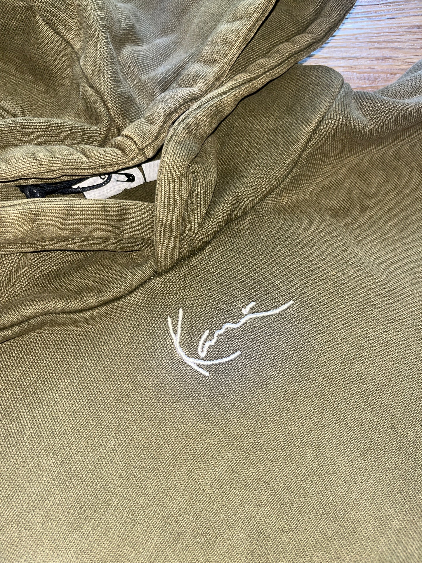 Karl Kani Hoodie in grün/verwaschen, Größe M