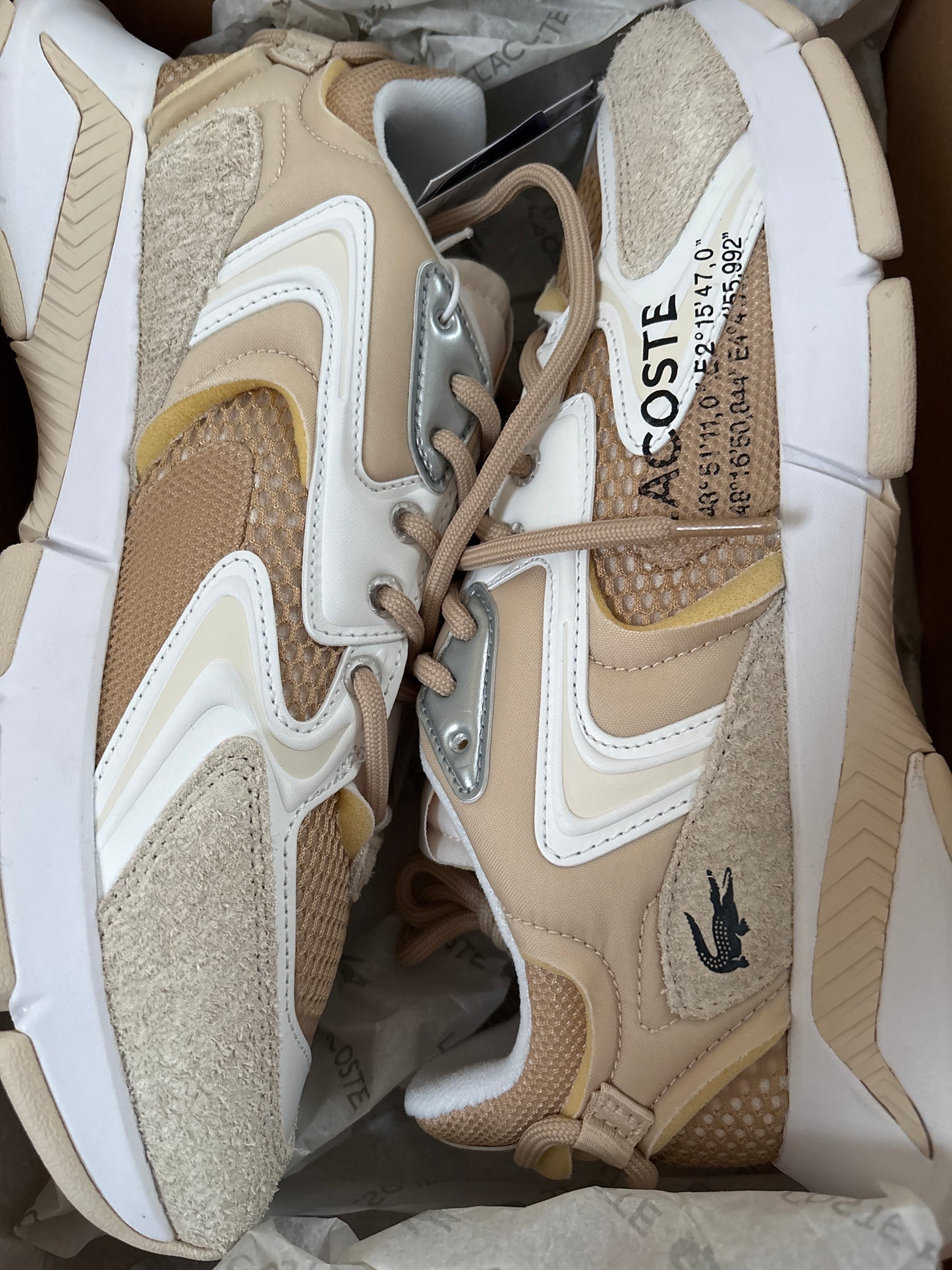 Lacoste Sneaker, weiss/beige, Größe 45