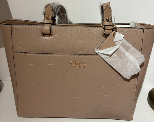 Guess Tasche Shopper Knowlton in Taupe mit Kartenhalter