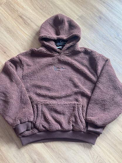 Karl Kani Plüsch Hoodie in dunkelbraun, Größe XL