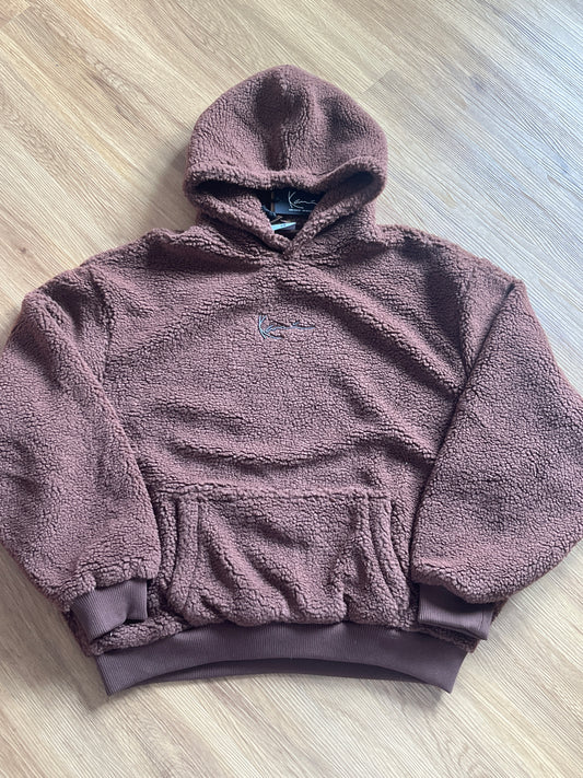Karl Kani Plüsch Hoodie in dunkelbraun, Größe XL