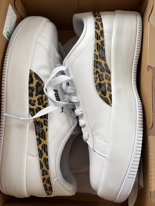 Puma Lily Platform, weiss/Leo, Größe wählbar