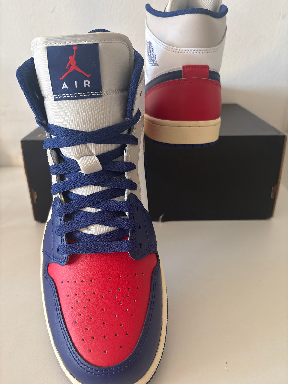 Nike Air Jordan 1 MID in rot/blau/weiss, Größe wählbar