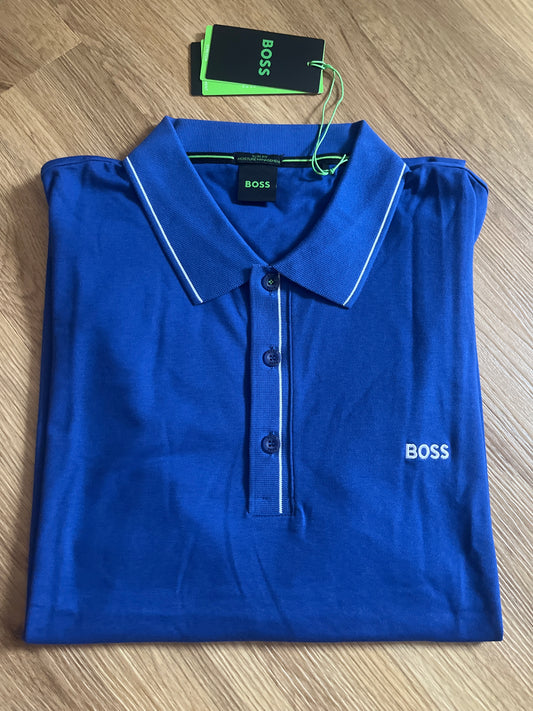 Boss Polo Shirt in blau/weiß, Größe 3XL