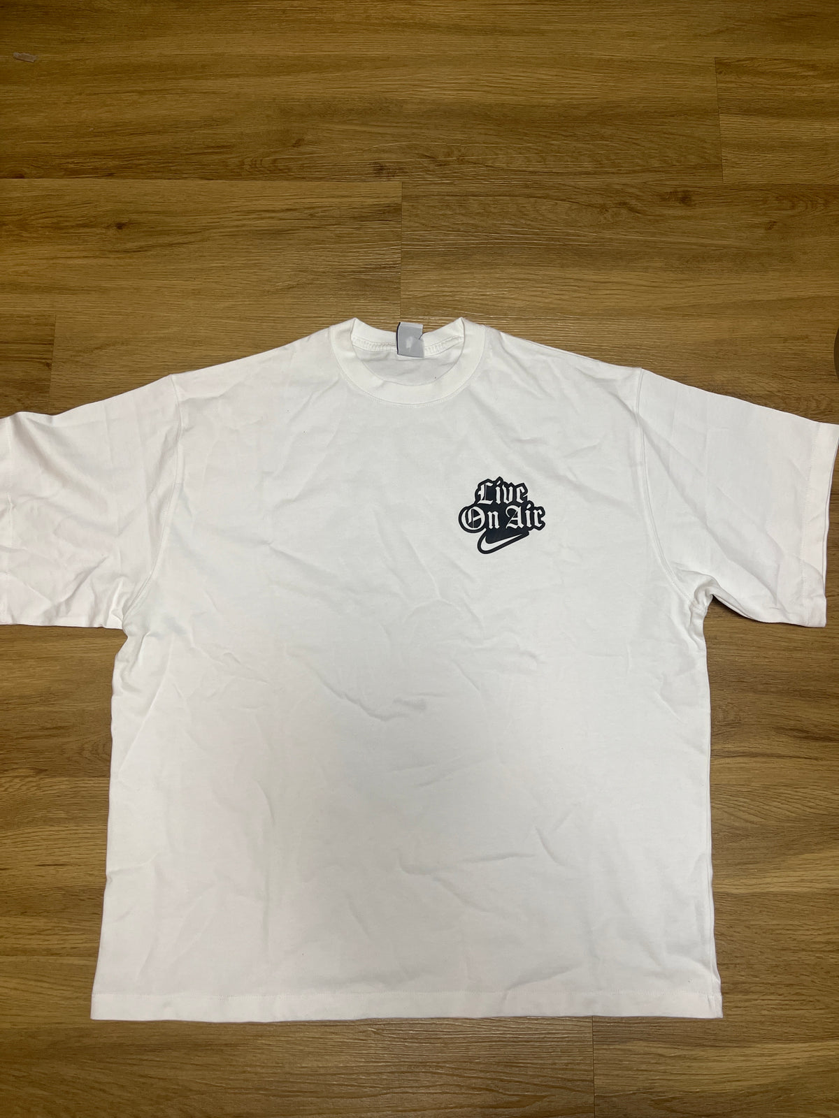 Nike Live on Air Shirt , weiss/schwarz, backprint, Größe wählbar