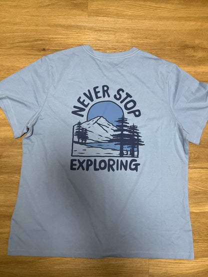 North Face Damen Shirt in blauton/backprint, Größe wählbar
