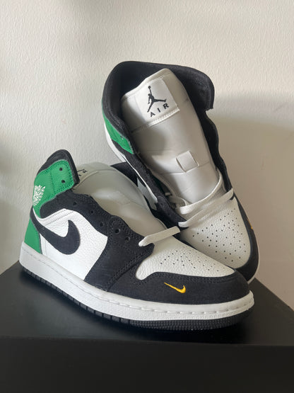 Air Jordan 1 MID schwarz/weiß/grün, Größe 40,5