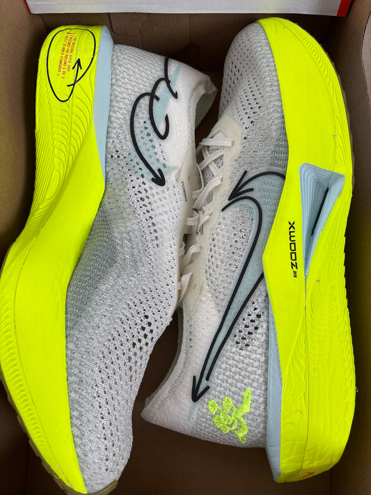 Nike Zoomx Vaporfly next grau/neongelb, Größe 48,5