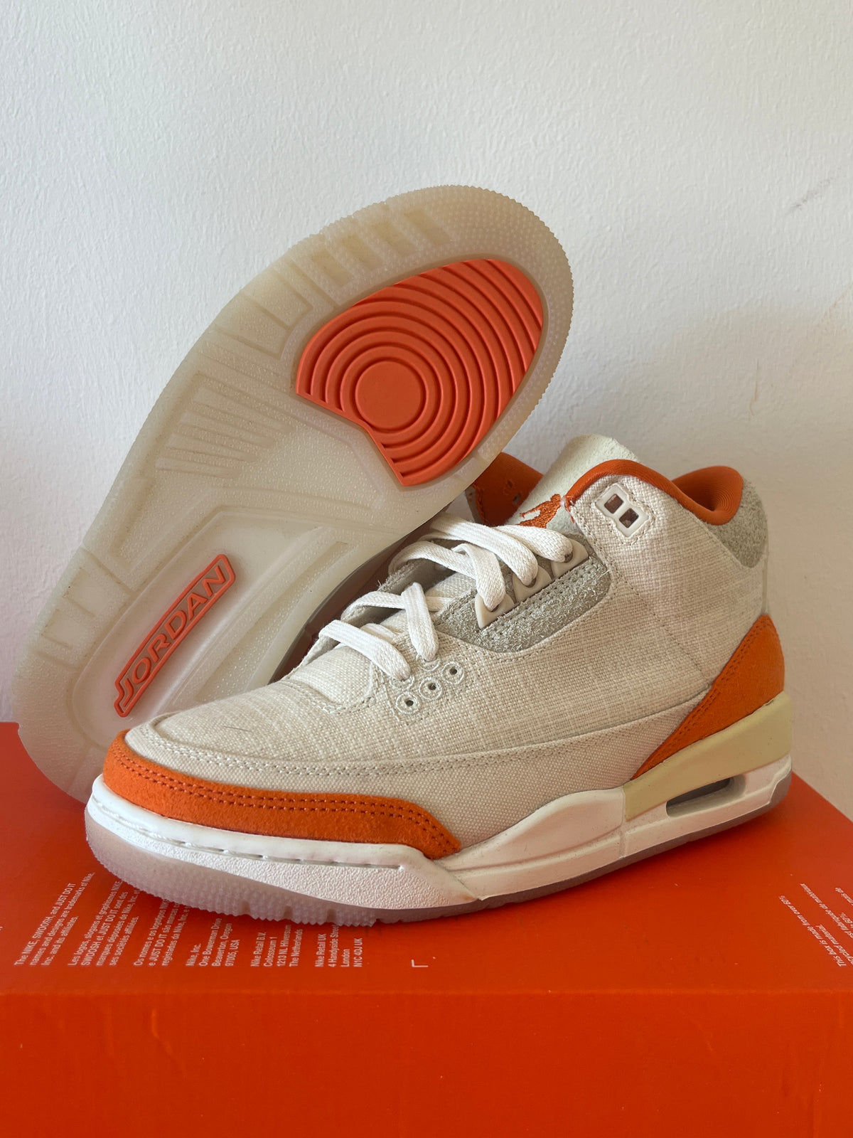 Nike Jordan 3 Retro T in beige/orange, Größe wählbar