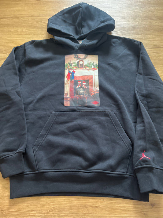 Nike Jordan Hoodie in schwarz, „Weihnachtsedition“, Größe M