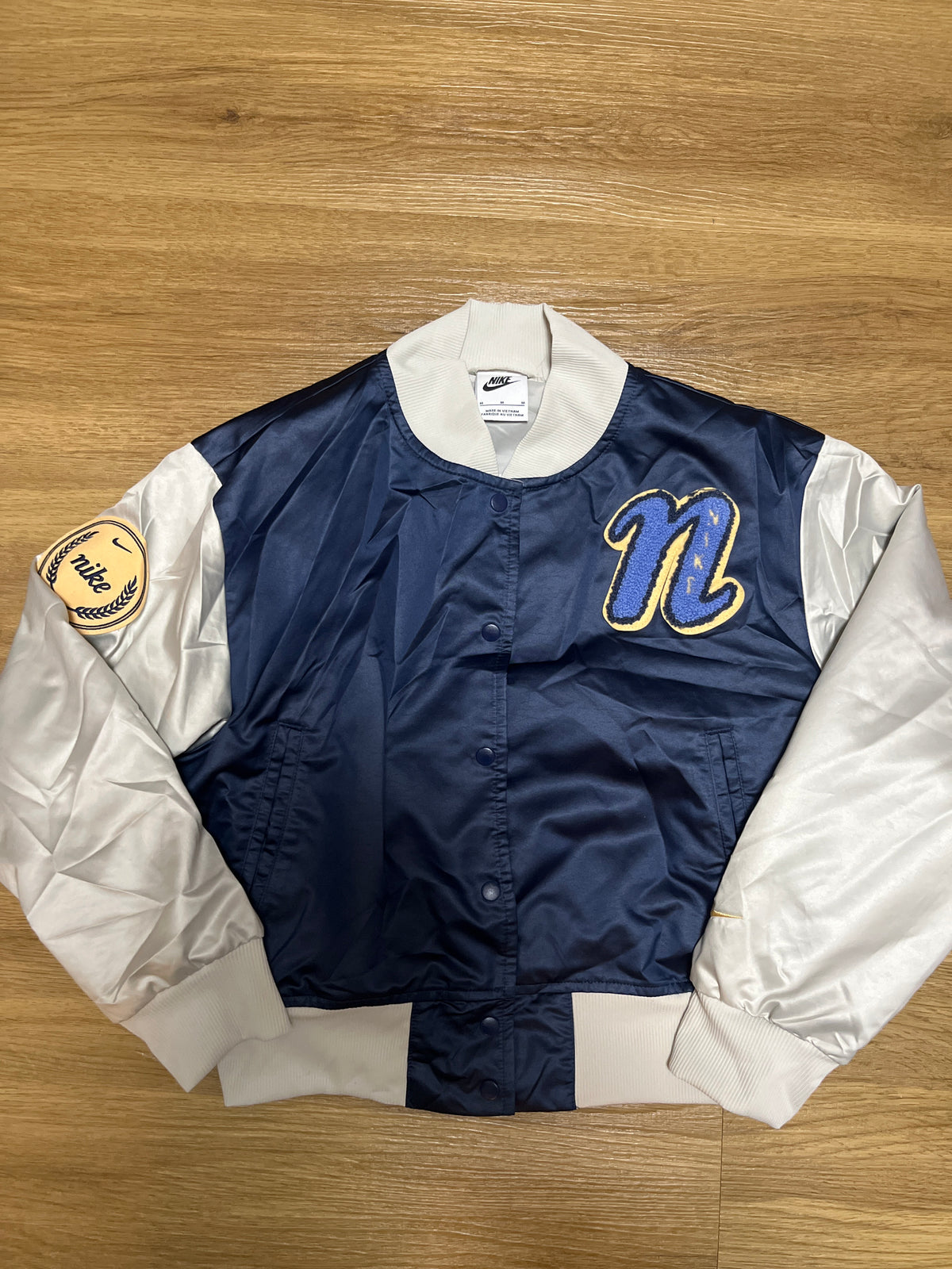 Nike Kinder Collegejacke, Größe wählbar in blau/grau