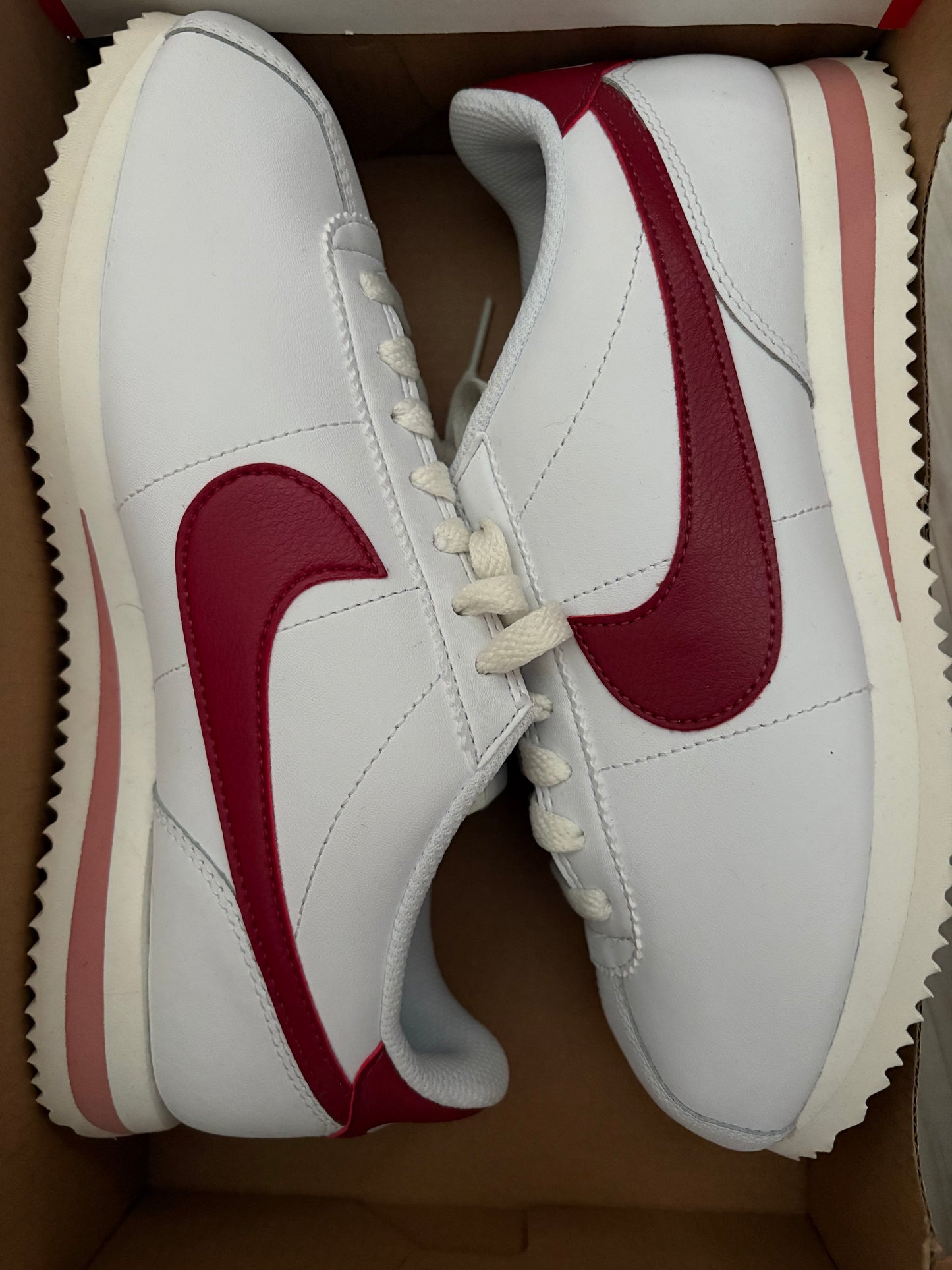 Nike Cortez weiss/weinrot, Größe 38