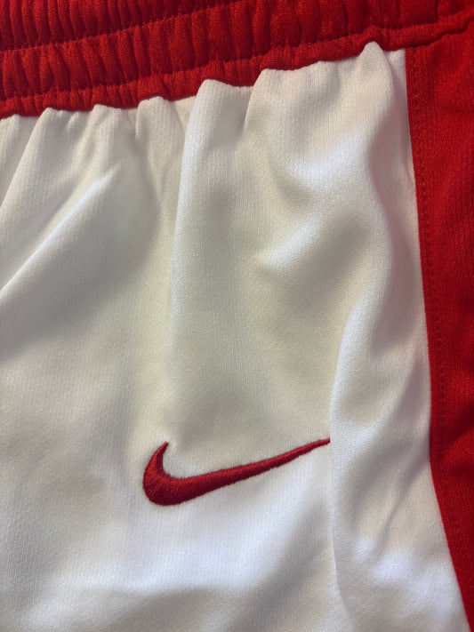Nike kurze Basketball Hose,weiss/rot, Größe wählbar