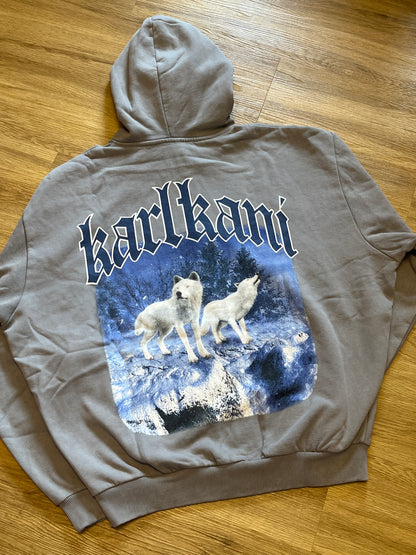 Karl Kani Joggingjacke in grau mit Backprint, Größe XL