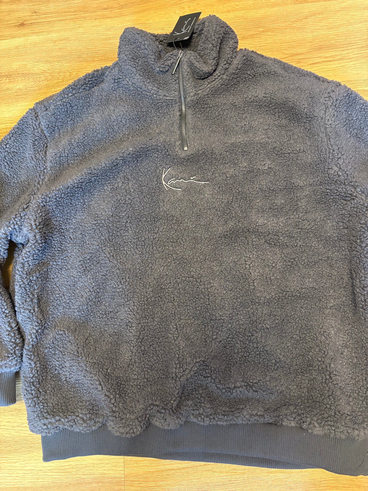 Karl Kani Plüsch Zipper, Größe XL, dunkelgrau