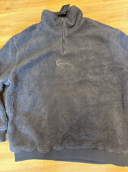 Karl Kani Plüsch Zipper, Größe XL, dunkelgrau