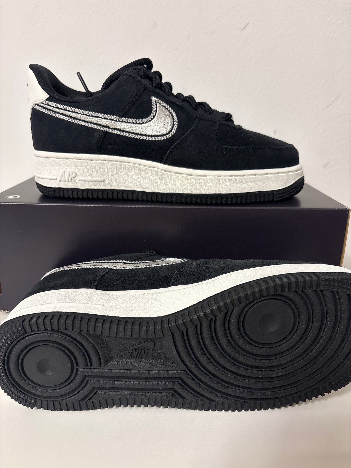 Nike Air Force 1 schwarz/silber,Größe 38,5