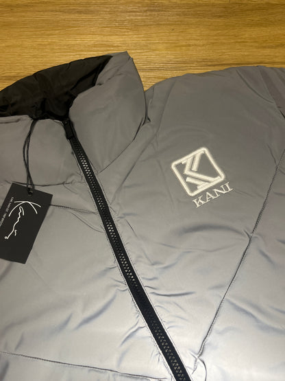 Karl Kani Puffer Reflektor-Jacke in grau, Größe wählbar