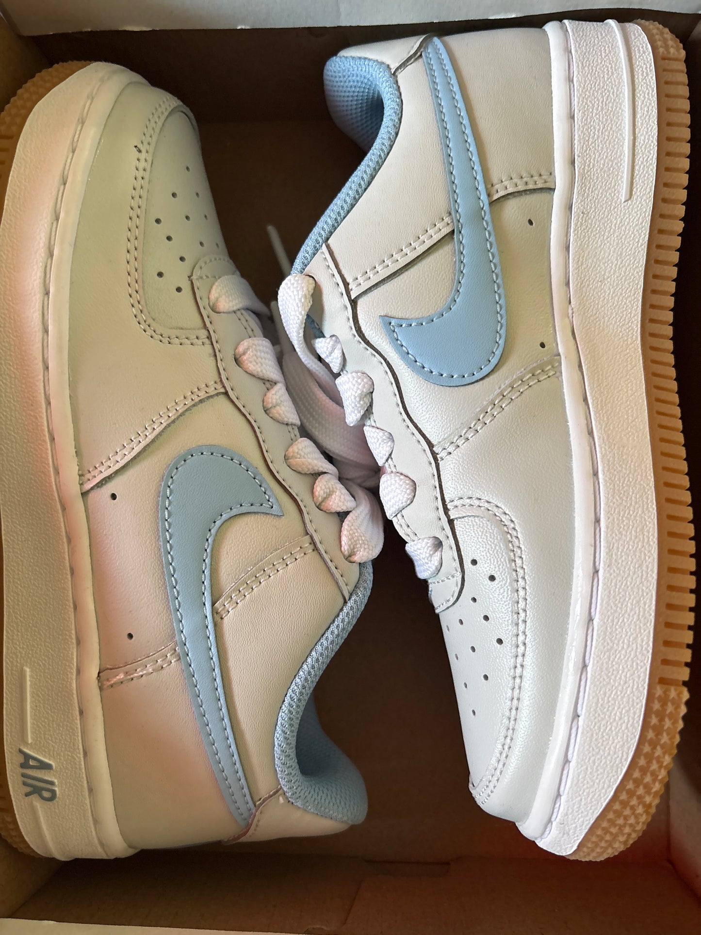 Nike Air Force 1, grau/hellblau, Größe 33