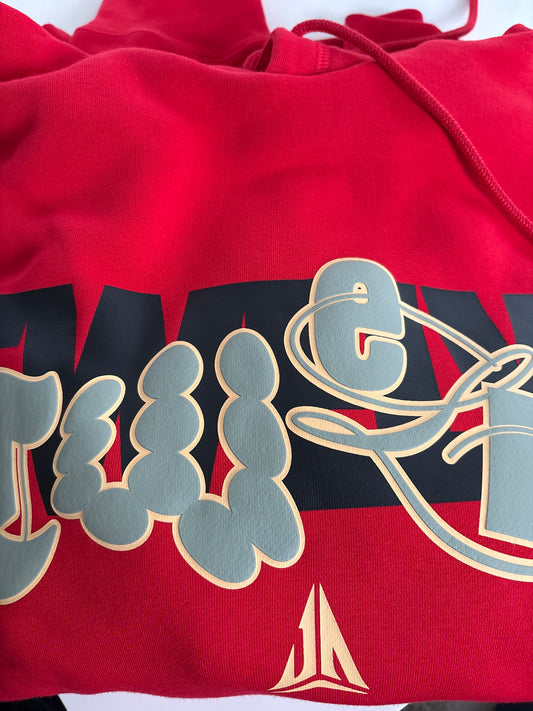 Nike Hoodie, Größe wählbar in rot/Muster