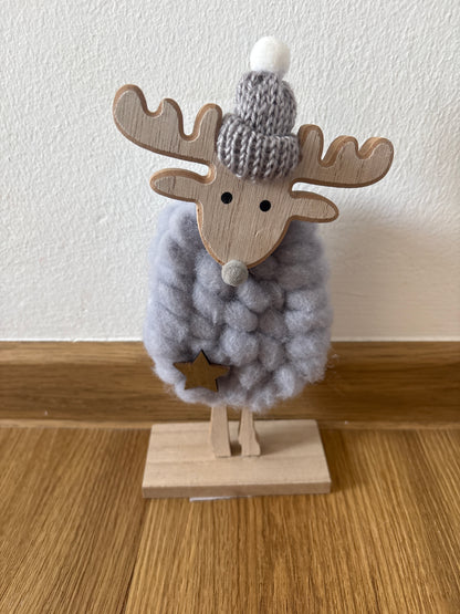 Deko Schaf mit Mütze in grau