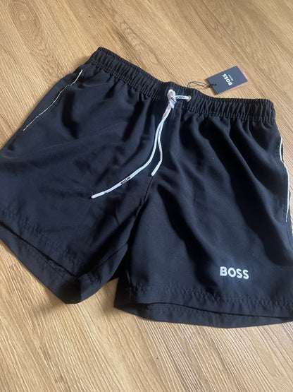 Boss Badehose in schwarz/weiß, Größe S