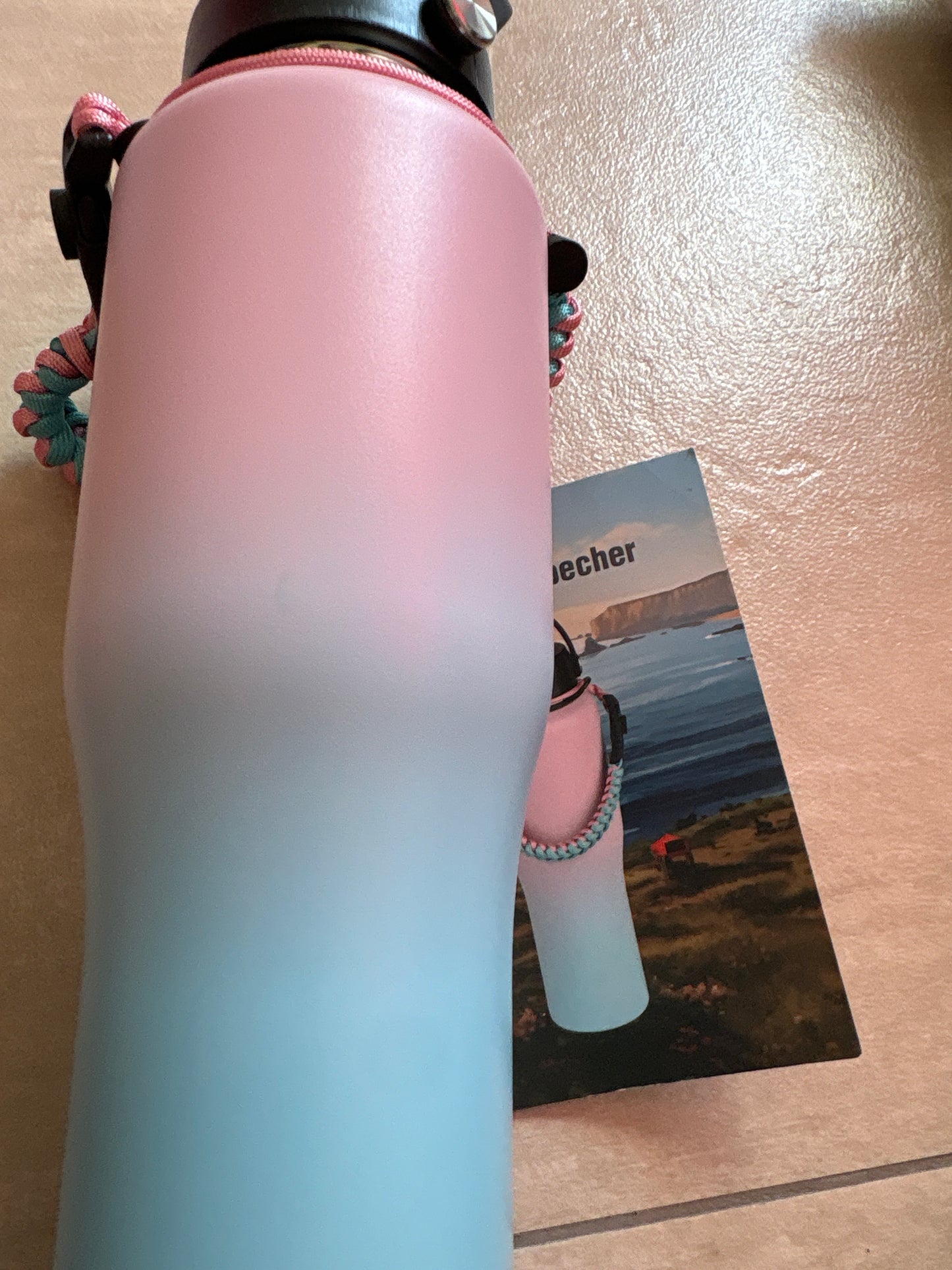 Trinkflasche pink/blau