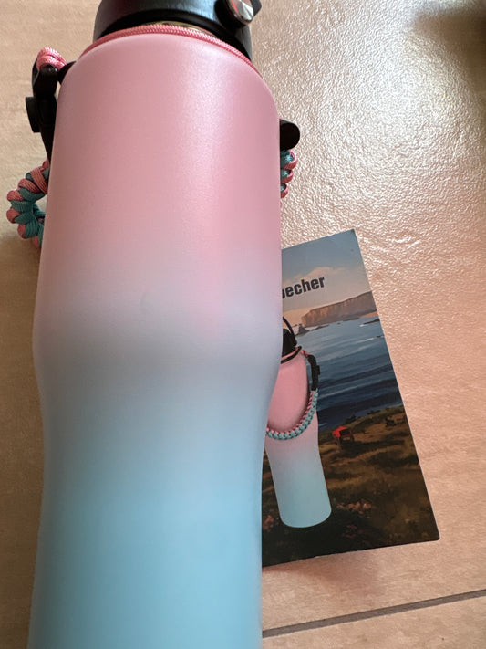 Trinkflasche pink/blau