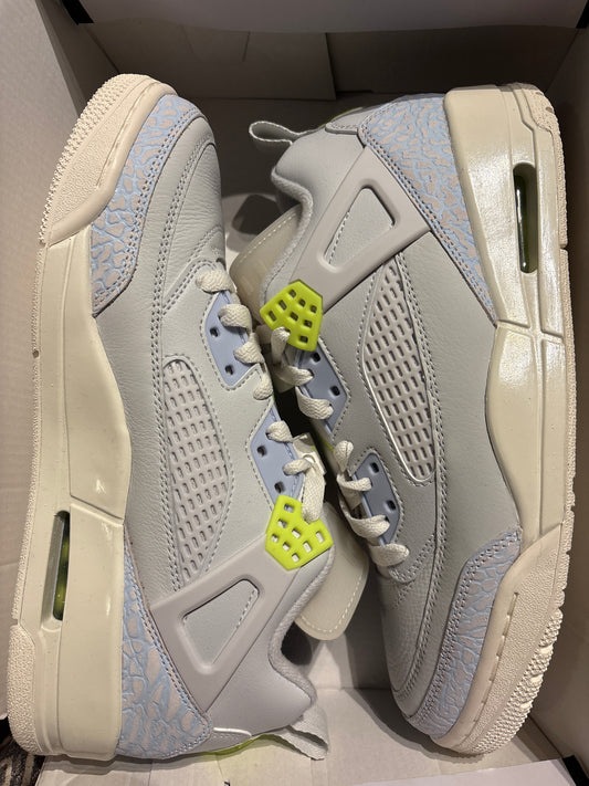 Nike Jordan Spizike Low, in hellblau/grau/neongelb, Größe wählbar