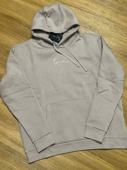 Karl Kani Hoodie in grau mit lila Stich, Größe L