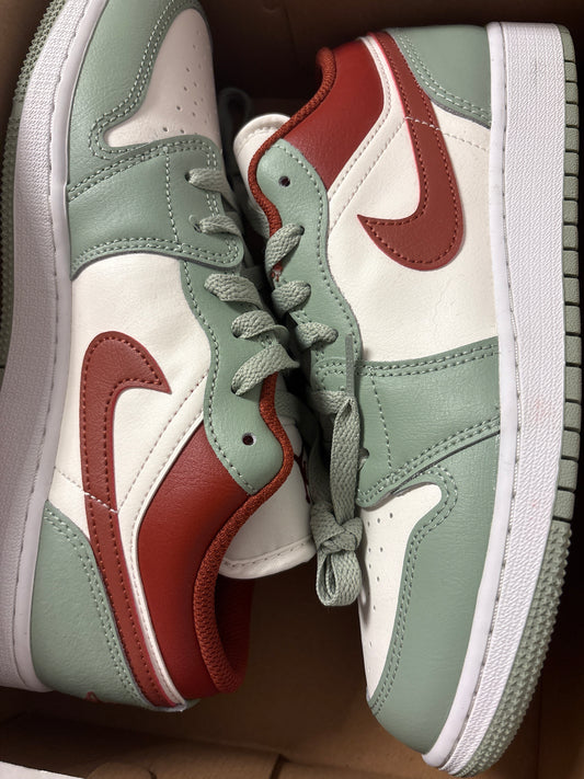 Air Jordan 1 low, rot/grün/weiss, Größe 40