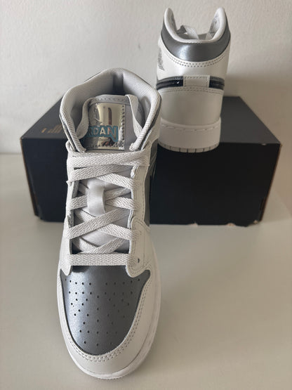 Nike Jordan 1 Mid  weiss/grau/schwarz, Größe 36