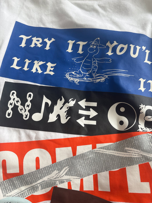 Nike Tshirt in weiss/backprint, Größe M
