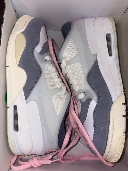 Nike AIR Jordan 4 in blau/beige/weiss, Größe 44