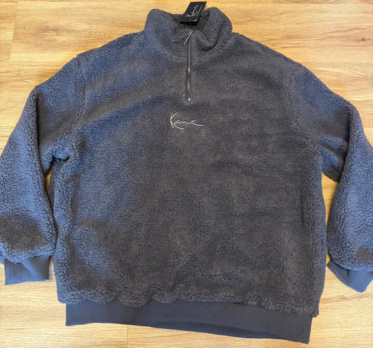Karl Kani Plüsch Zipper, Größe XL, dunkelgrau
