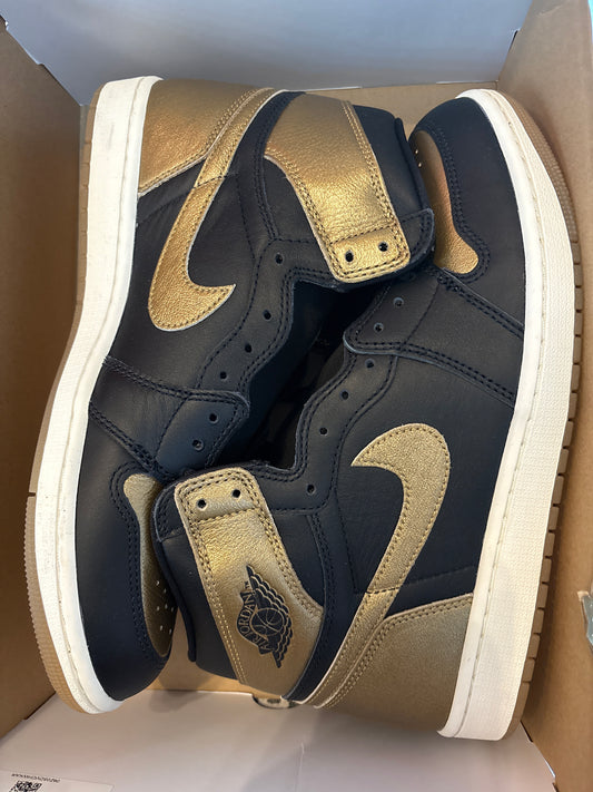 Air Jordan 1 Retro High, gold/schwarz, Größe 25